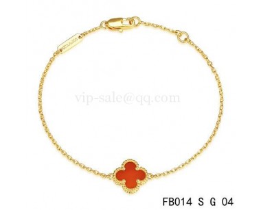 Van cleef & arpels Sweet Alhambra bracelet<li>yellow gold gold with Carnelian
