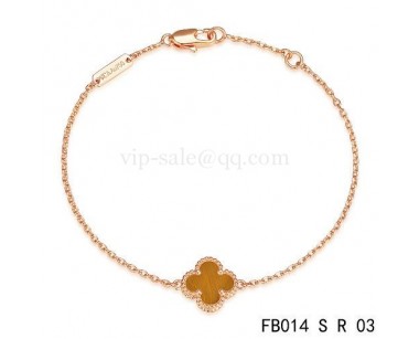 Van cleef & arpels Sweet Alhambra bracelet<li>pink gold with light red clover