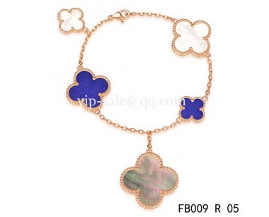 Van cleef & arpels Magic Alhambra bracelet<li>pink with 5 Stone Clover
