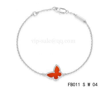 Van cleef & arpels Sweet Alhambra bracelet<li>White with red Butterfly