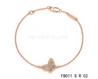 Van cleef & arpels Sweet Alhambra bracelet<li>pink with Gray Butterfly