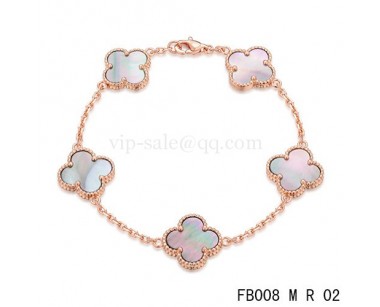 Van cleef & arpels Alhambra bracelet<li>Pink with 5 Gray clover