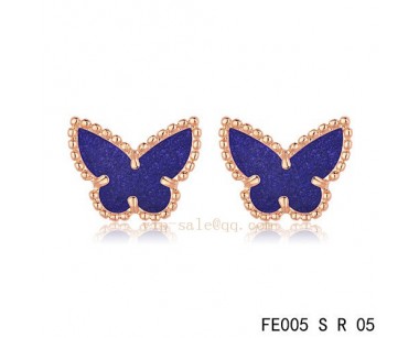 Van Cleef and Arpels Butterflies Amethyst pink gold earrings