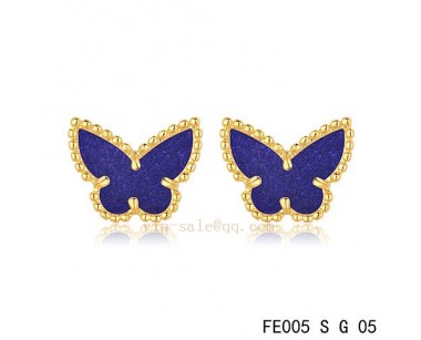 Van Cleef and Arpels Butterflies Amethyst yellow gold earrings