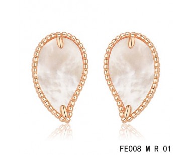 Van cleef & arpels Sweet Alhambra Leaf Earrings pink gold,white mother-of-pearl