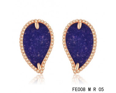 Van cleef & arpels Sweet Alhambra Leaf Earrings pink gold,Lapis Lazuli