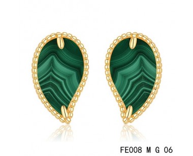 Van cleef & arpels Sweet Alhambra Leaf Earrings yellow gold,malachite