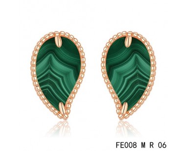 Van cleef & arpels Sweet Alhambra Leaf Earrings pink gold,malachite