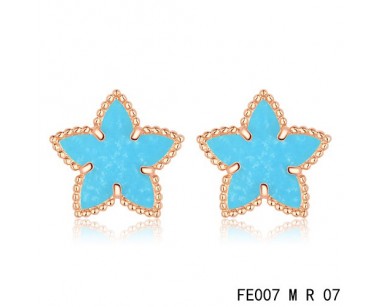 Van cleef & arpels Sweet Alhambra Star Earrings pink gold,turquoise