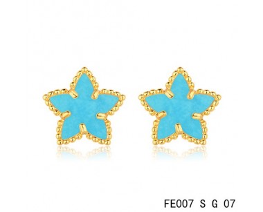 Van cleef & arpels Sweet Alhambra Star Earrings yellow gold,turquoise