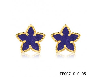Van cleef & arpels Sweet Alhambra Star Earrings yellow gold,Lapis Lazuli