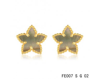 Van cleef & arpels Sweet Alhambra Star Earrings yellow gold,Brown Mother-of-Pearl