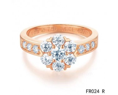 Van Cleef and Arpels Fleurette ring<li>In pin gold with diamonds