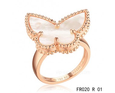 Van Cleef Alhambra ring<li>In pink gold with Mother of Pearl