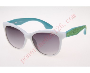 2016 Cheap Miu Miu SMU10PS Sunglasses, White Green