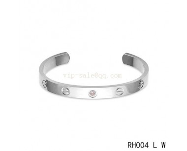 Cartier Love Open Bracelet in white gold with pink sapphire