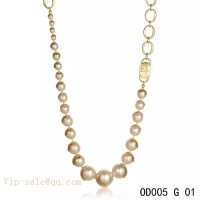 White Pearls "MISE EN DIOR" long necklace in yellow gold	