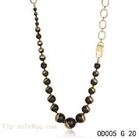 Black Pearls "MISE EN DIOR" long necklace in yellow gold	