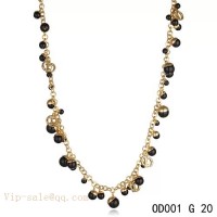 Black Pearls "MISE EN DIOR" necklace in yellow gold