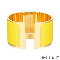 Hermes Clic H Extra-Large Bracelet / yellow enamel / yellow gold	