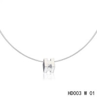 Hermes Cage d'H  pendant white in lacquer with white gold