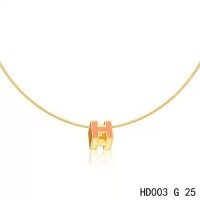 Hermes Cage d'H  pendant light orange in lacquer with yellow gold	