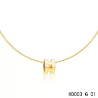 Hermes Cage d'H  pendant white in lacquer with yellow gold	