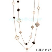 Van cleef & arpels Vintage Alhambra Necklace/Pink Gold/16 Motifs	