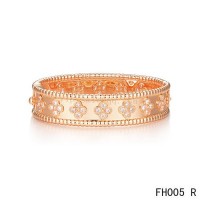 Van Cleef and Arpels Perl�e clover bracelet/Medium model/pink gold/diamonds	