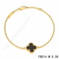 Van cleef & arpels Sweet Alhambra bracelet<li>yellow gold with Onyx