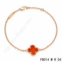 Van cleef & arpels Sweet Alhambra bracelet<li>pink gold with Carnelian