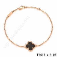 Van cleef & arpels Sweet Alhambra bracelet<li>pink gold with Onyx