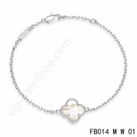 Van cleef & arpels Sweet Alhambra bracelet<li>white gold with white mother-of-pearl