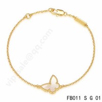 Van cleef & arpels Sweet Alhambra Butterfly bracelet<li>yellow gold with mother-of-pearl