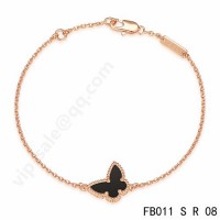 Van cleef & arpels Sweet Alhambra Butterfly bracelet<li>pink gold with Onyx	