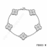 Van cleef & arpels Vintage Alhambra bracelet<li>white gold with round diamonds