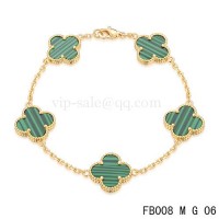Van cleef & arpels bracelet<li>jaune avec 5 motifs de couleur verte	
