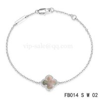 Van cleef & arpels Sweet Alhambra bracelet<li>white gold with Gray clover	