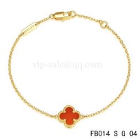 Van cleef & arpels Sweet Alhambra bracelet<li>yellow gold gold with Carnelian	