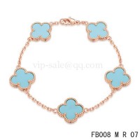 Van cleef & arpels Alhambra bracelet<li>Pink with 5 Blue clover