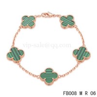 Van cleef & arpels Alhambra bracelet<li>Pink with 5 Green clover