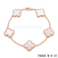 Van cleef & arpels Alhambra bracelet<li>Pink with 5 White clover	