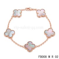 Van cleef & arpels Alhambra bracelet<li>Pink with 5 Gray clover	