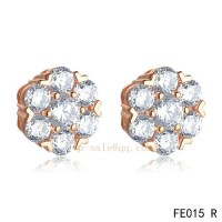 Van Cleef and Arpels Fleurette earstuds pink gold earrings with 7 diamonds