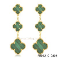 Van Cleef and Arpels Malachite Yellow gold earrings wholesale
