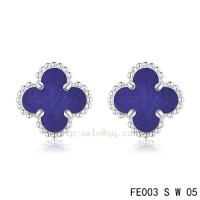 Van Cleef and Arpels Clover Amethyst white gold earrings outlet
