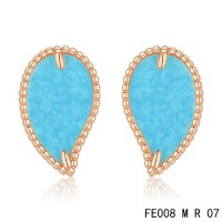 Van cleef & arpels Sweet Alhambra Leaf Earrings pink gold,turquoise