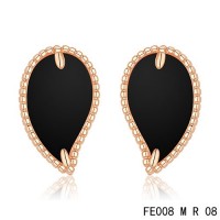 Van cleef & arpels Sweet Alhambra Leaf Earrings pink gold,onyx	