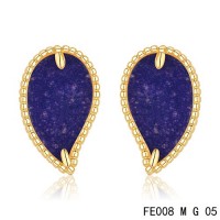 Van cleef & arpels Sweet Alhambra Leaf Earrings yellow gold,Lapis Lazuli	