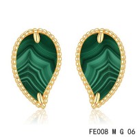 Van cleef & arpels Sweet Alhambra Leaf Earrings yellow gold,malachite	